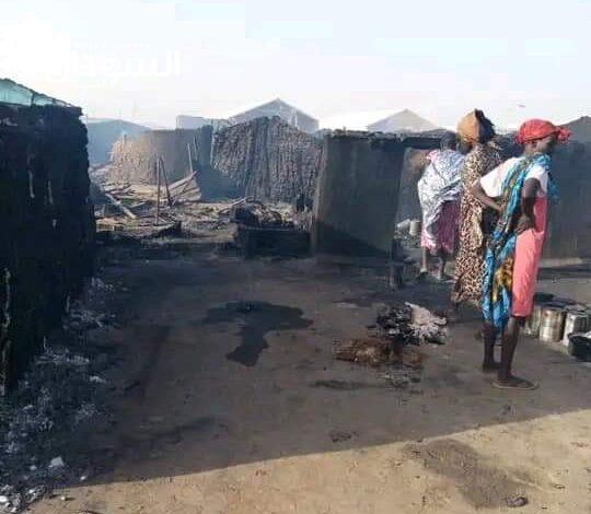 حريق هائل في معسكر لاجئين