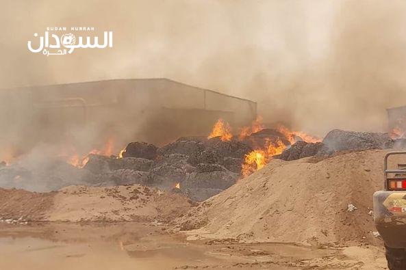 المحاولات جارية لإخماد النيران..خسائر كبيرة في محلج للأقطان بمارنجان – السودان الحرة