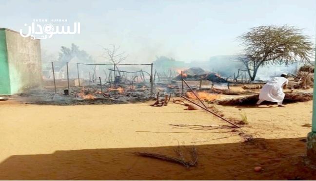 ظلت مشتعلة منذ (20) يوماً  حرائق مجهولة تلتهم قرية (أم صيقعون الجاك) بكردفان